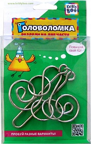 Головоломка большая, металлическая «Раздели на две части» (Kribly Boo, 38502)